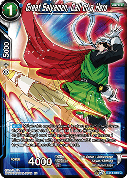 Great Saiyaman, Call of a Hero (BT14-040) [Cross Spirits] | Fandemonia Ltd