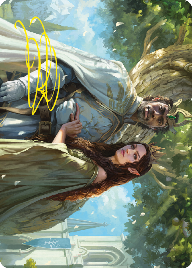 Aragorn and Arwen, Wed Art Card (Gold-Stamped Signature) [The Lord of the Rings: Tales of Middle-earth Art Series] | Fandemonia Ltd