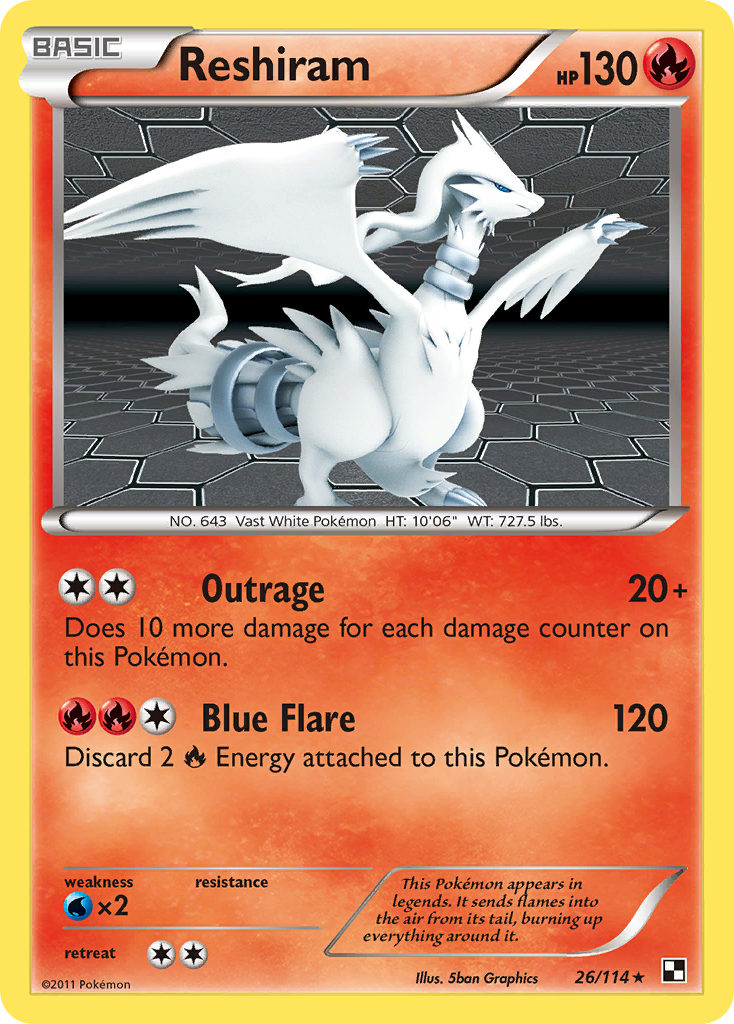 Reshiram (26/114) [Black & White: Base Set] | Fandemonia Ltd