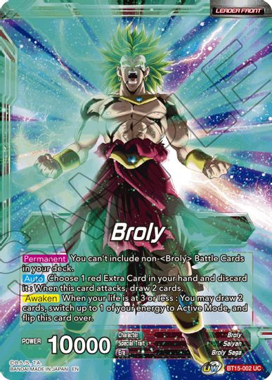 Broly // SS Broly, Demon's Second Coming (BT15-002) [Saiyan Showdown Prerelease Promos] | Fandemonia Ltd