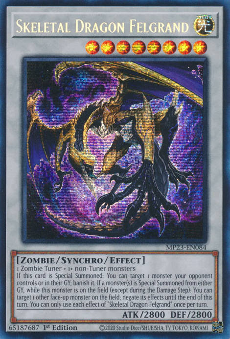 Skeletal Dragon Felgrand [MP23-EN084] Prismatic Secret Rare | Fandemonia Ltd