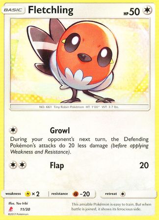 Fletchling (11/30) [Sun & Moon: Trainer Kit - Lycanroc] | Fandemonia Ltd