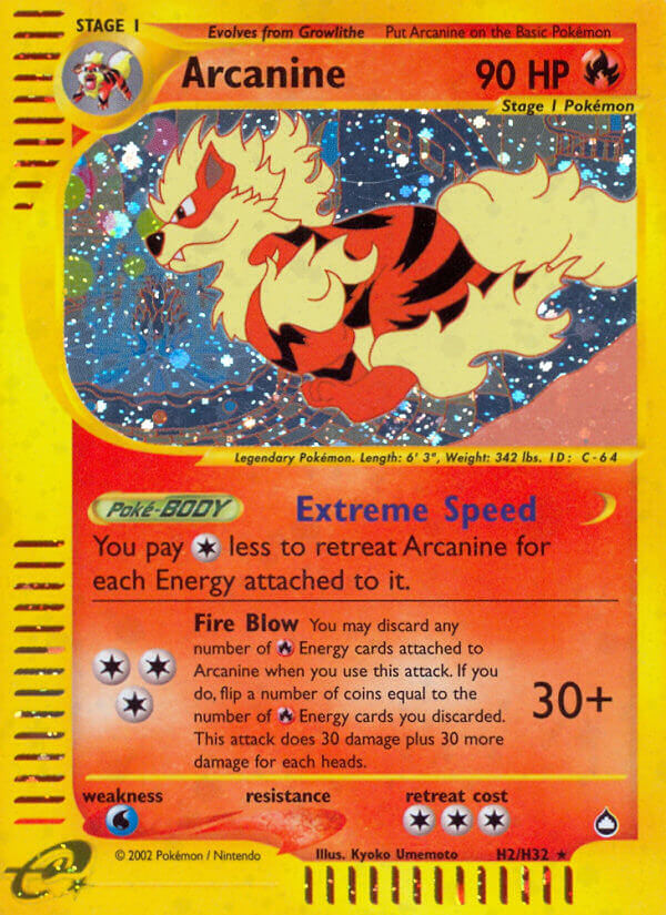 Arcanine (H2/H32) [Aquapolis] | Fandemonia Ltd