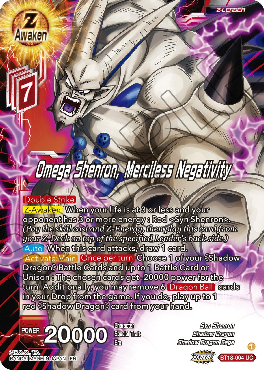 Omega Shenron, Merciless Negativity (BT18-004) [Dawn of the Z-Legends] | Fandemonia Ltd