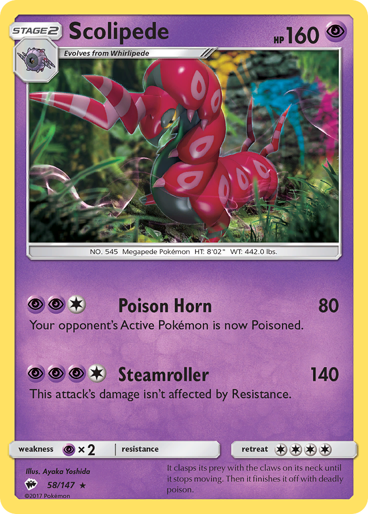 Scolipede (58/147) [Sun & Moon: Burning Shadows] | Fandemonia Ltd