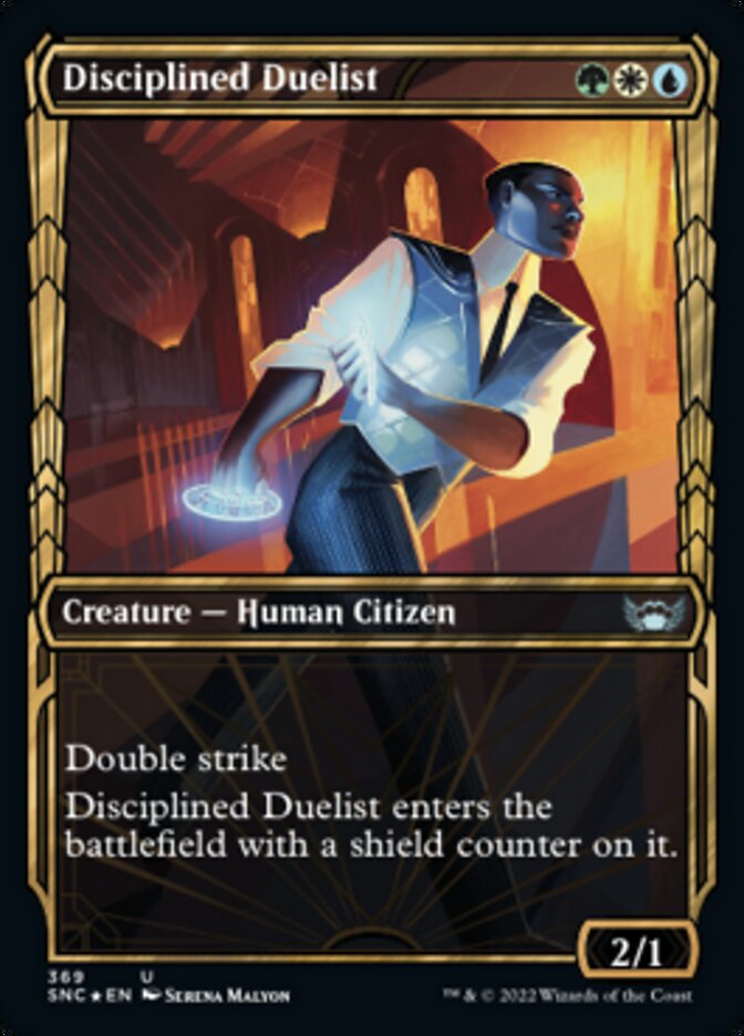 Disciplined Duelist (Showcase Golden Age Gilded Foil) [Streets of New Capenna] | Fandemonia Ltd