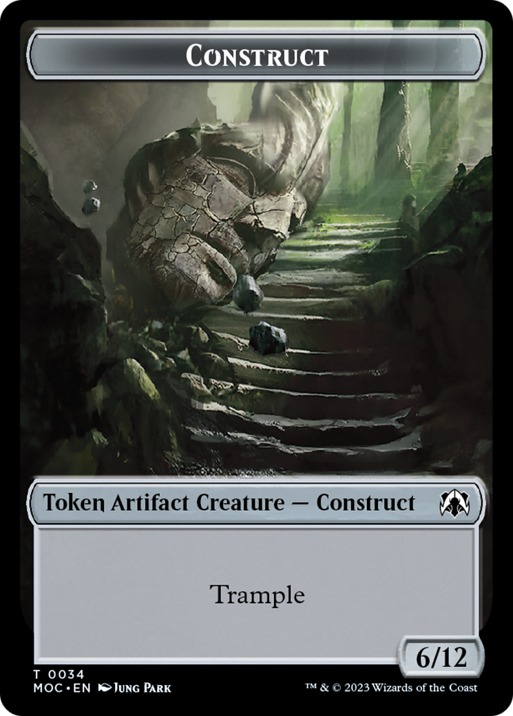 Phyrexian Golem // Construct Double-Sided Token [March of the Machine Commander Tokens] | Fandemonia Ltd