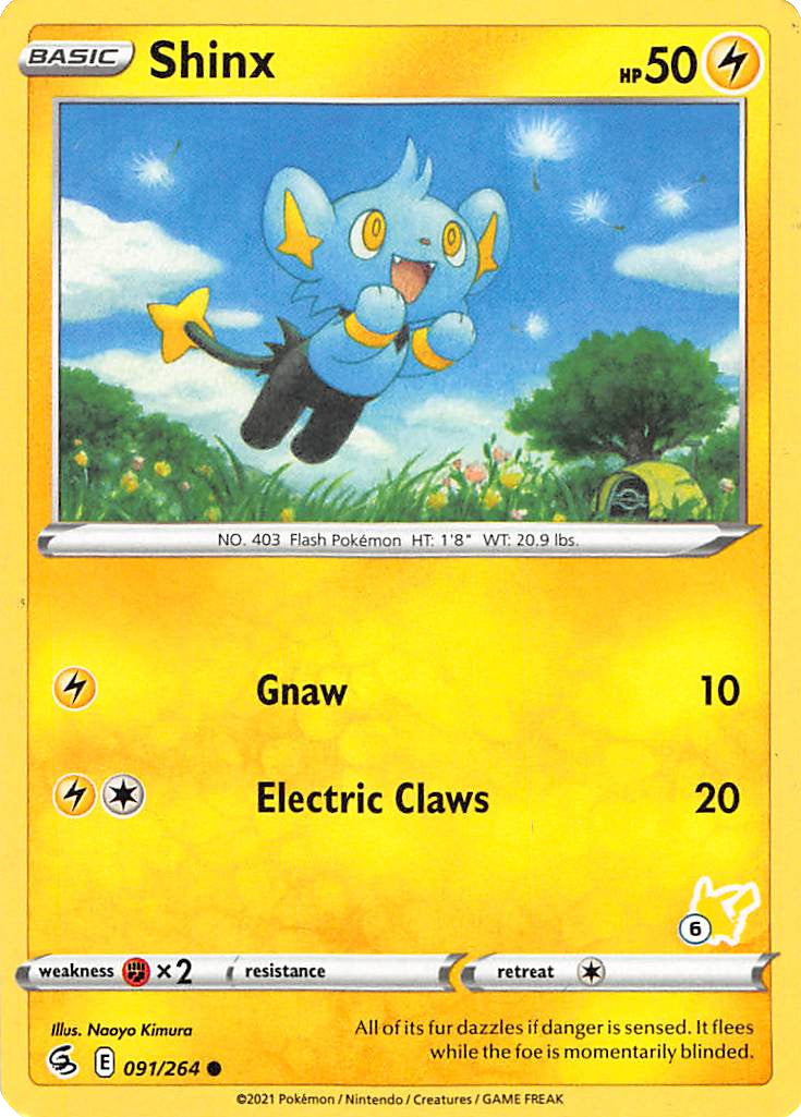 Shinx (091/264) (Pikachu Stamp #6) [Battle Academy 2022] | Fandemonia Ltd