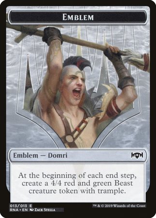 Emblem - Domri, Chaos Bringer [Ravnica Allegiance Tokens] | Fandemonia Ltd