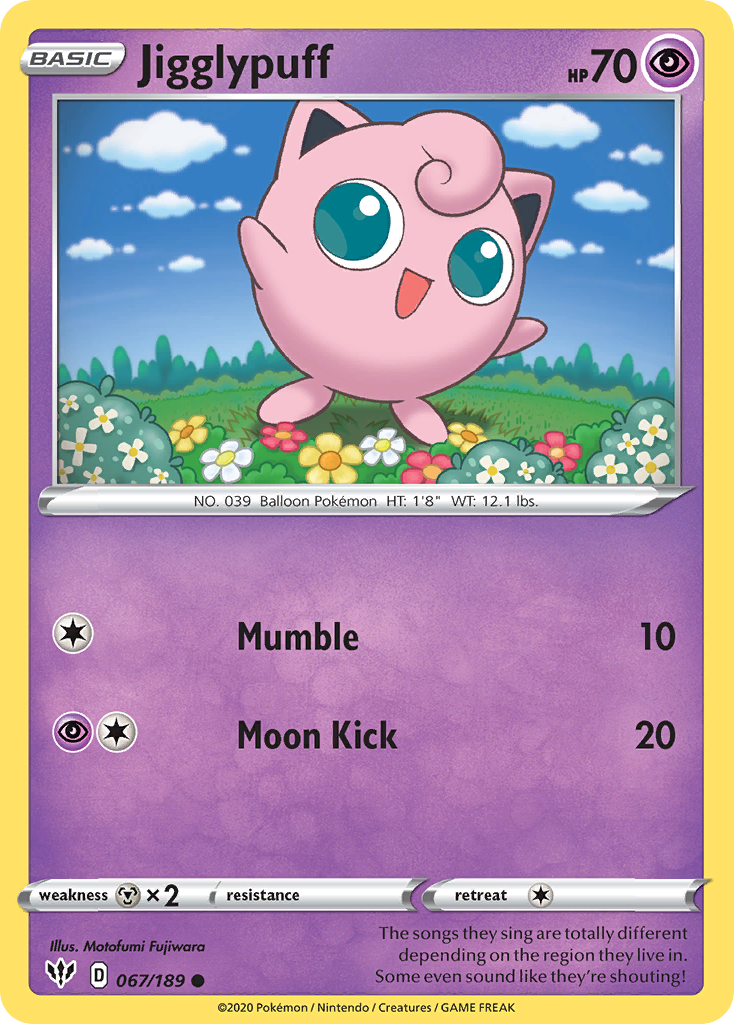 Jigglypuff (067/189) [Sword & Shield: Darkness Ablaze] | Fandemonia Ltd