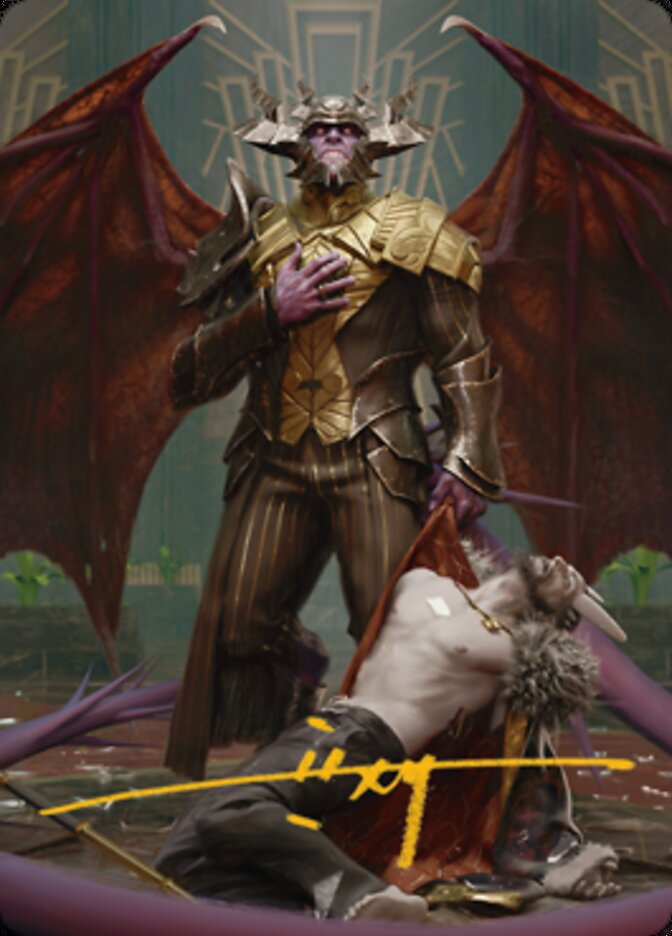 Ob Nixilis, the Adversary 1 Art Card (Gold-Stamped Signature) [Streets of New Capenna Art Series] | Fandemonia Ltd