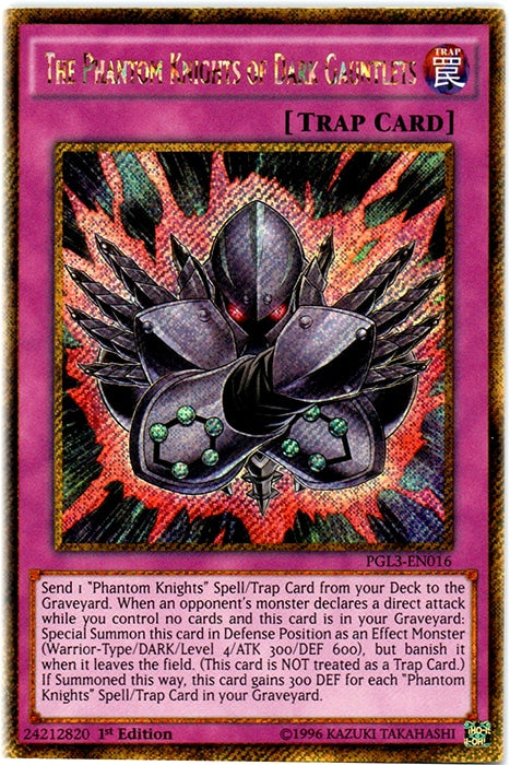 The Phantom Knights of Dark Gauntlets [PGL3-EN016] Gold Secret Rare | Fandemonia Ltd