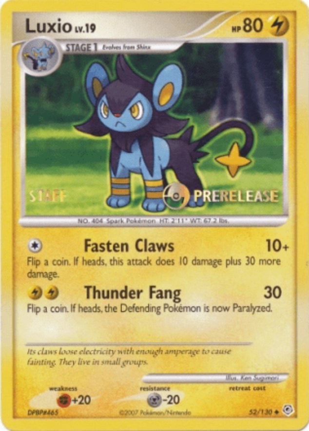 Luxio (52/130) (Prerelease Promo Staff) [Nintendo: Black Star Promos] | Fandemonia Ltd