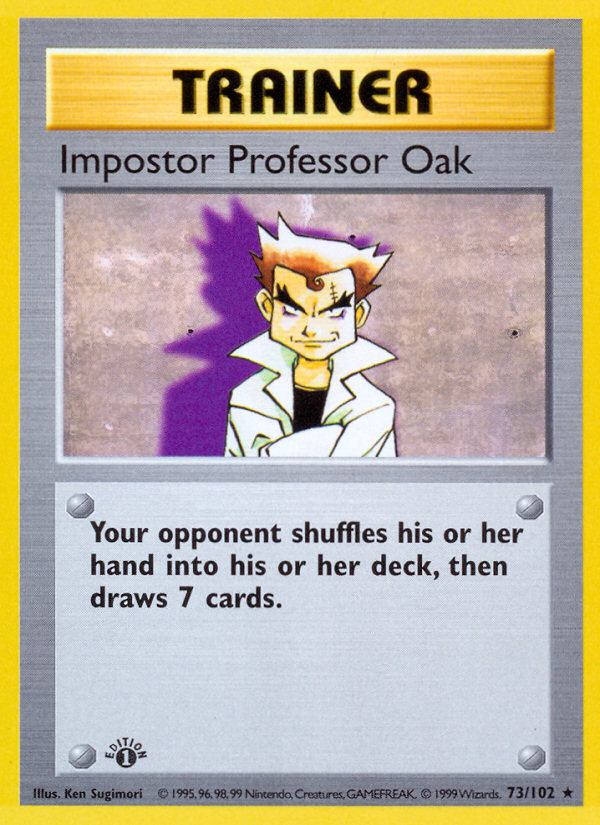 Impostor Professor Oak (73/102) (Shadowless) [Base Set 1st Edition] | Fandemonia Ltd