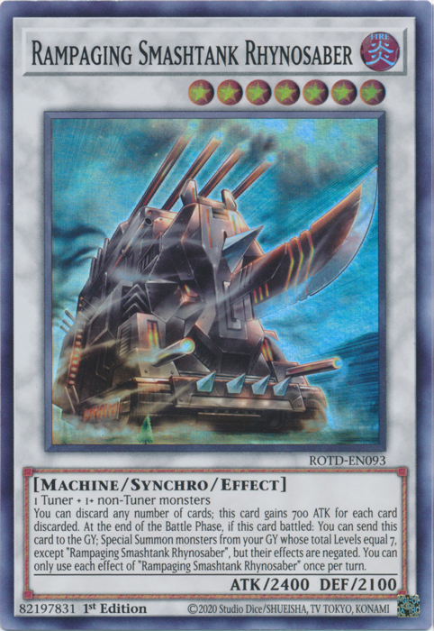 Rampaging Smashtank Rhynosaber [ROTD-EN093] Super Rare | Fandemonia Ltd