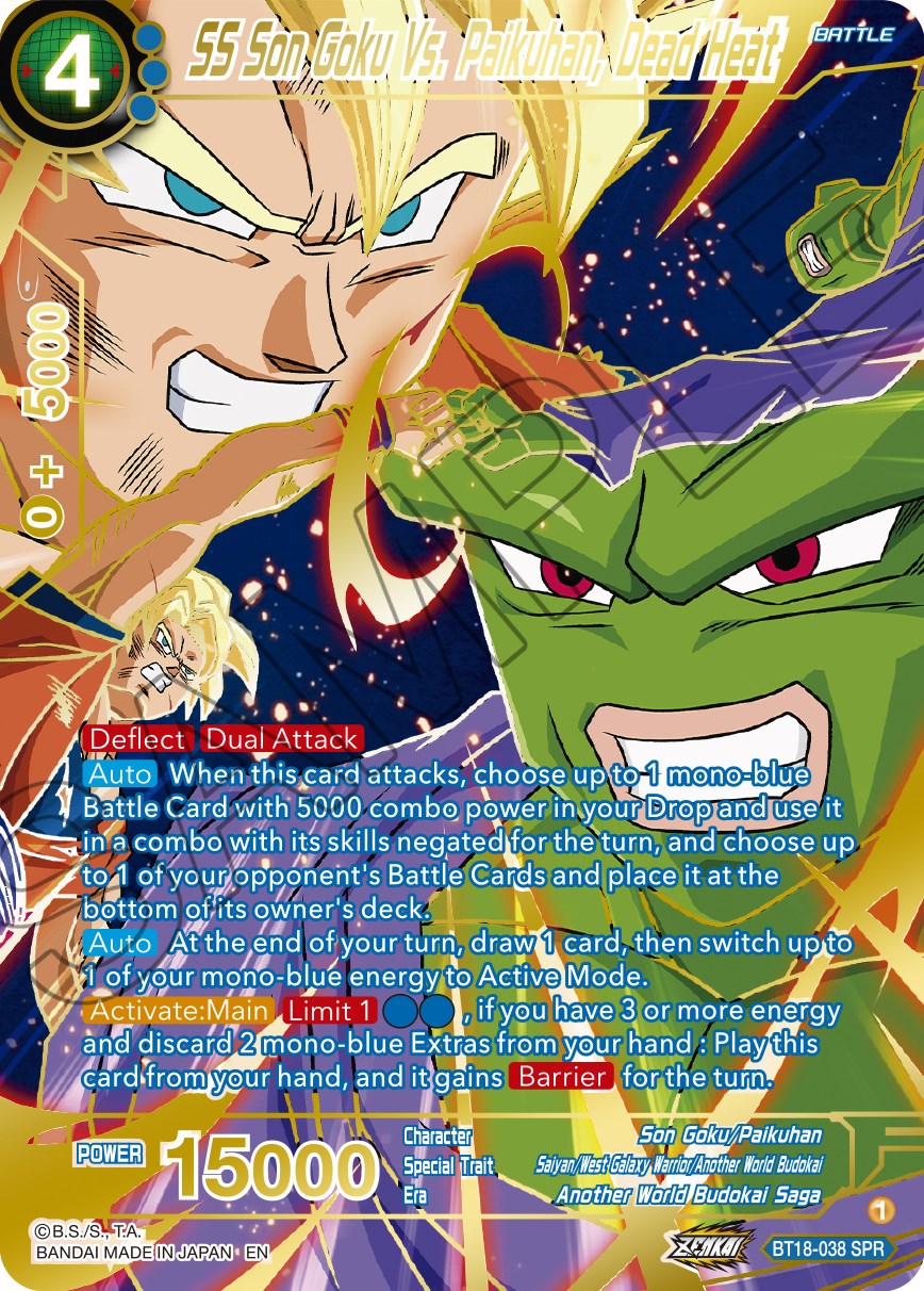 SS Son Goku Vs. Paikuhan, Dead Heat (SPR) (BT18-038) [Dawn of the Z-Legends] | Fandemonia Ltd