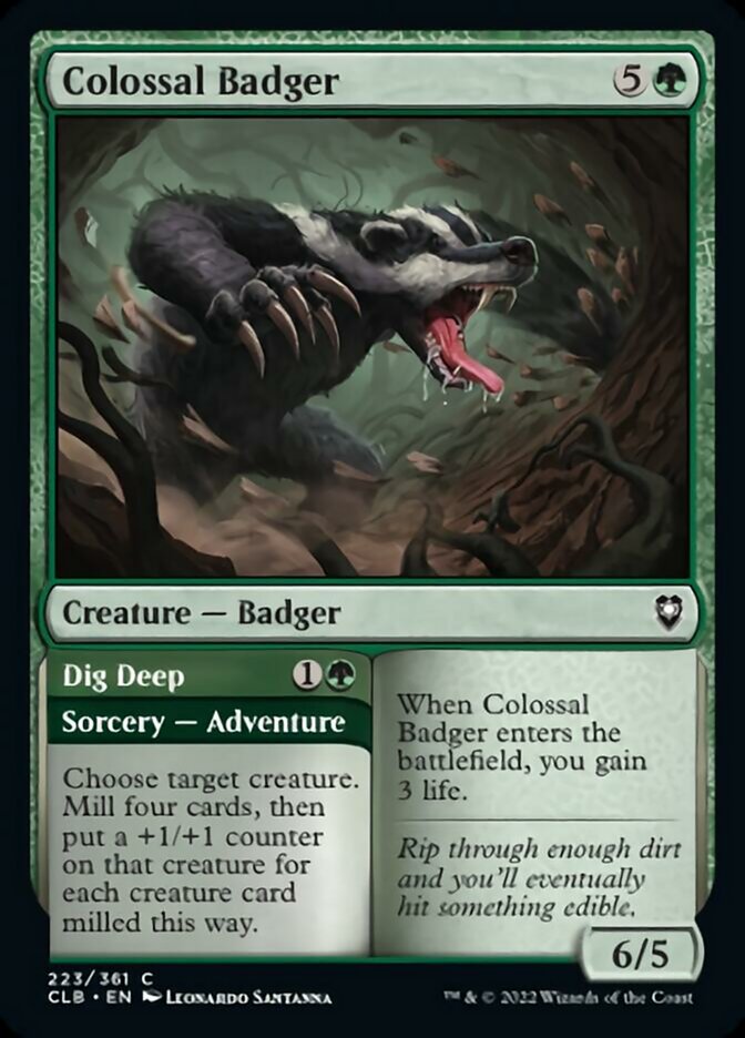 Colossal Badger // Dig Deep [Commander Legends: Battle for Baldur's Gate] | Fandemonia Ltd