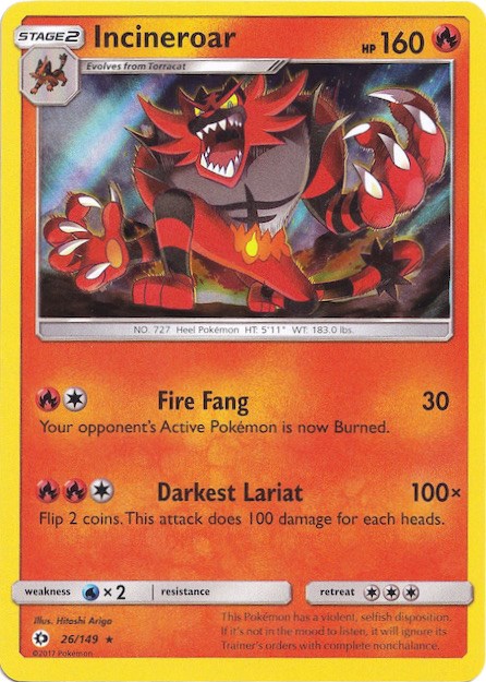 Incineroar (26/149) (Water Web Holo) [Sun & Moon: Base Set] | Fandemonia Ltd