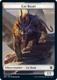 Cat Beast // Construct Double-sided Token [Zendikar Rising Tokens] | Fandemonia Ltd