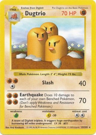 Dugtrio (19/102) [Base Set Shadowless Unlimited] | Fandemonia Ltd