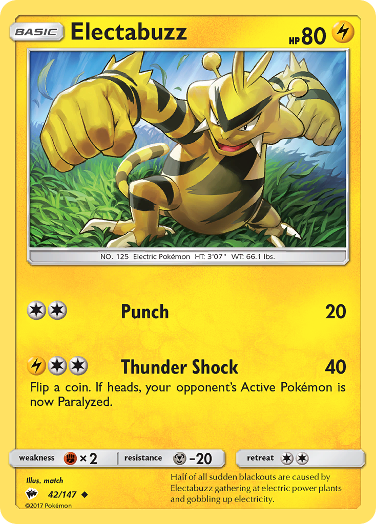 Electabuzz (42/147) [Sun & Moon: Burning Shadows] | Fandemonia Ltd