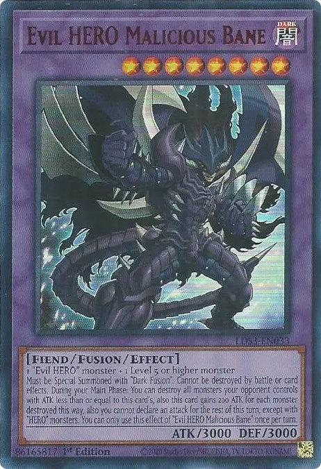 Evil HERO Malicious Bane (Red) [LDS3-EN033] Ultra Rare | Fandemonia Ltd