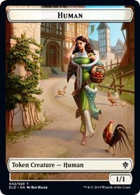 Human // Food (17) Double-sided Token [Throne of Eldraine Tokens] | Fandemonia Ltd