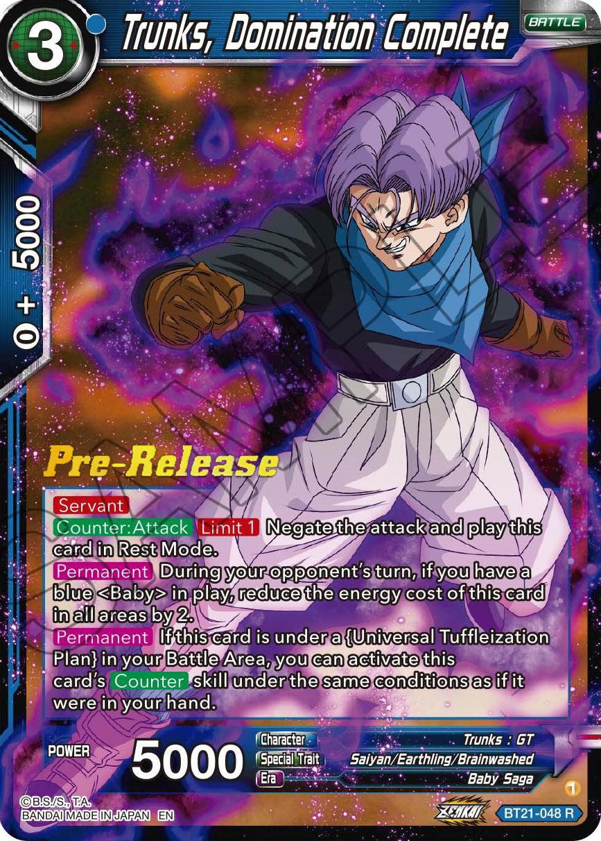 Trunks, Domination Complete (BT21-048) [Wild Resurgence Pre-Release Cards] | Fandemonia Ltd