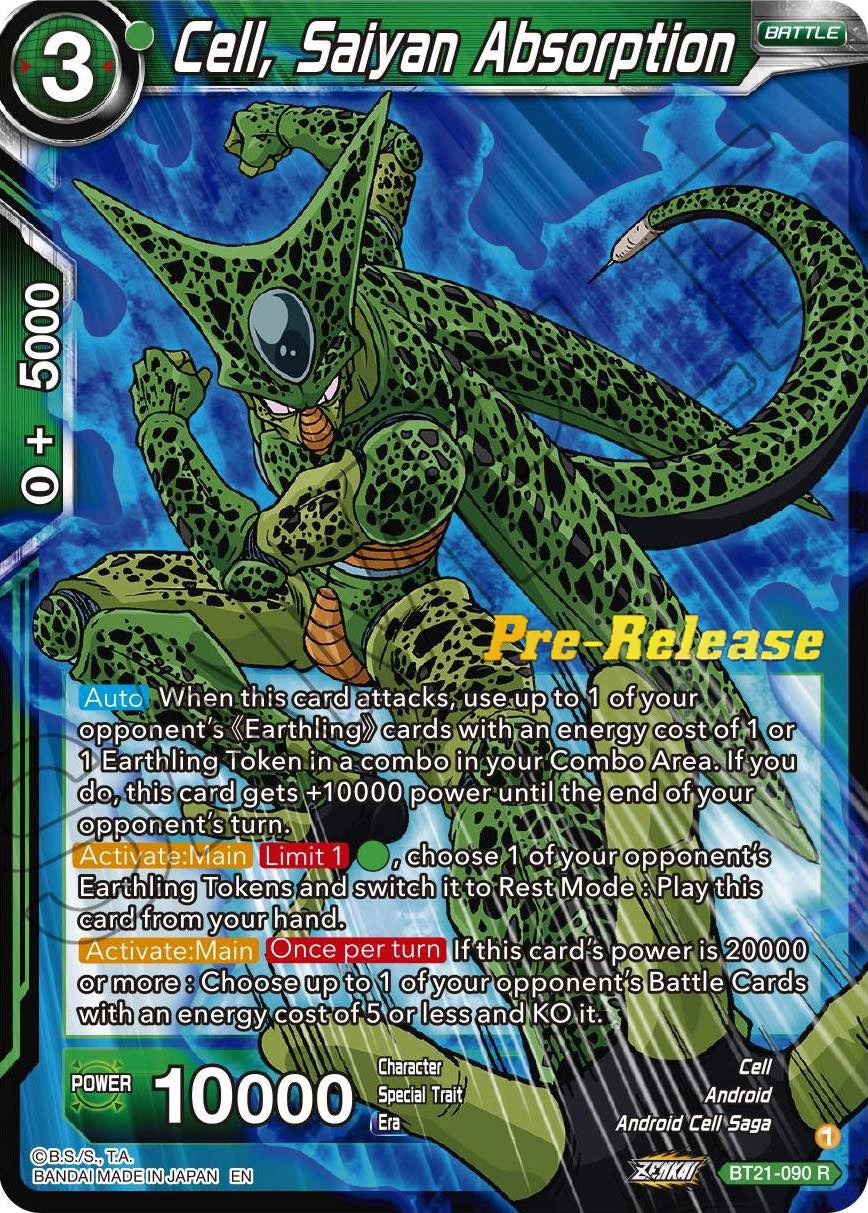 Cell, Saiyan Absorption (BT21-090) [Wild Resurgence Pre-Release Cards] | Fandemonia Ltd