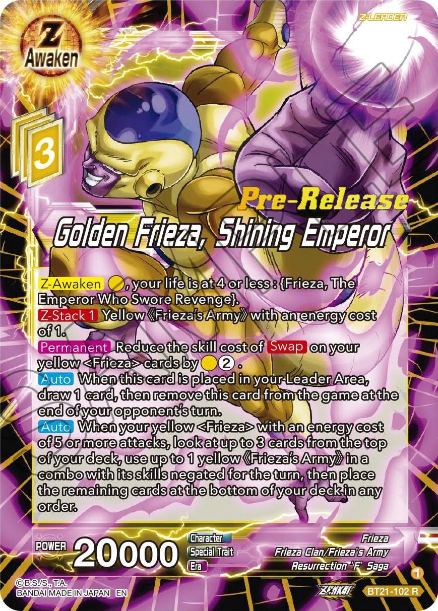 Golden Frieza, Shining Emperor (BT21-102) [Wild Resurgence Pre-Release Cards] | Fandemonia Ltd