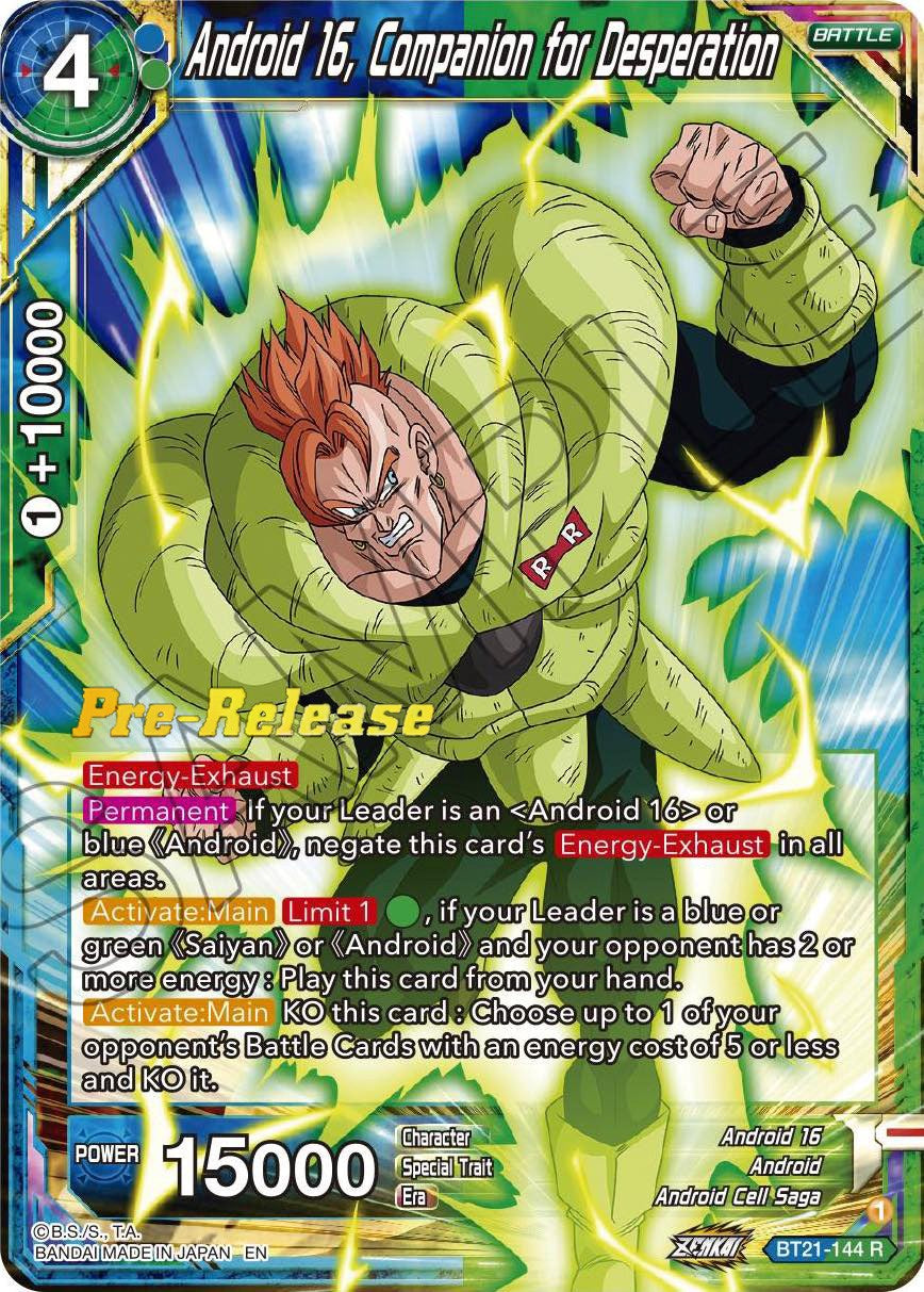 Android 16, Companion for Desperation (BT21-144) [Wild Resurgence Pre-Release Cards] | Fandemonia Ltd