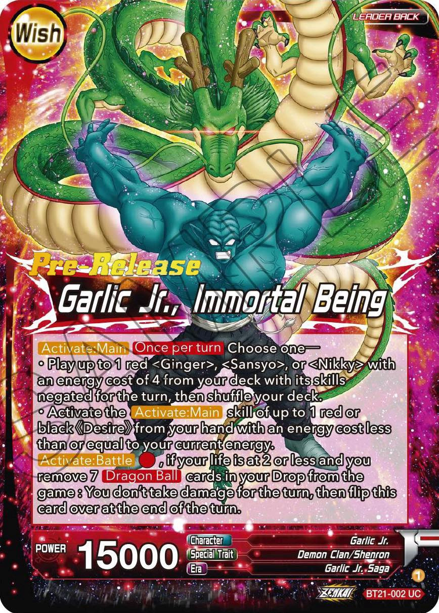 Garlic Jr. // Garlic Jr., Immortal Being (BT21-002) [Wild Resurgence Pre-Release Cards] | Fandemonia Ltd