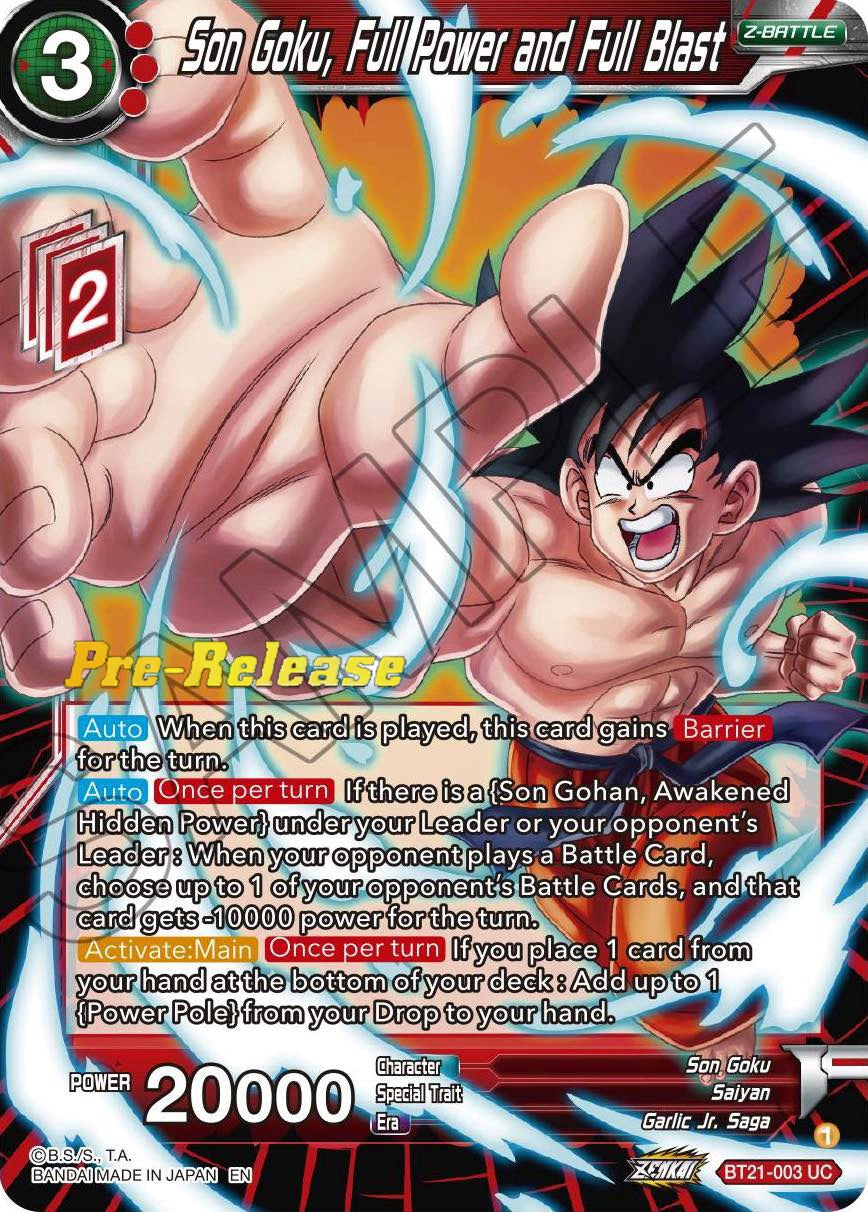 Son Goku, Full Power and Full Blast (BT21-003) [Wild Resurgence Pre-Release Cards] | Fandemonia Ltd