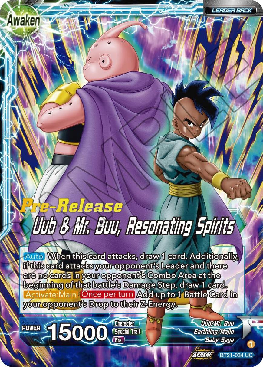 Uub // Uub & Mr. Buu, Resonating Spirits (BT21-034) [Wild Resurgence Pre-Release Cards] | Fandemonia Ltd