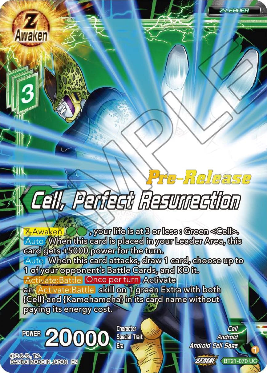 Cell, Perfect Resurrection (BT21-070) [Wild Resurgence Pre-Release Cards] | Fandemonia Ltd