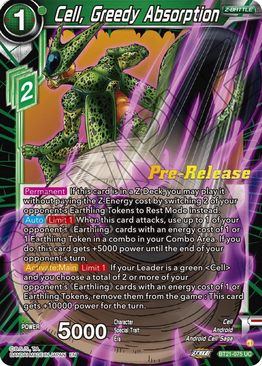 Cell, Greedy Absorption (BT21-075) [Wild Resurgence Pre-Release Cards] | Fandemonia Ltd