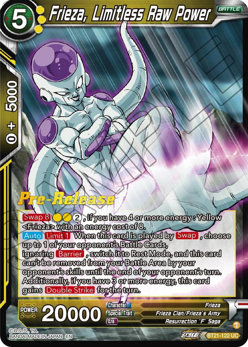 Frieza, Limitless Raw Power (BT21-122) [Wild Resurgence Pre-Release Cards] | Fandemonia Ltd