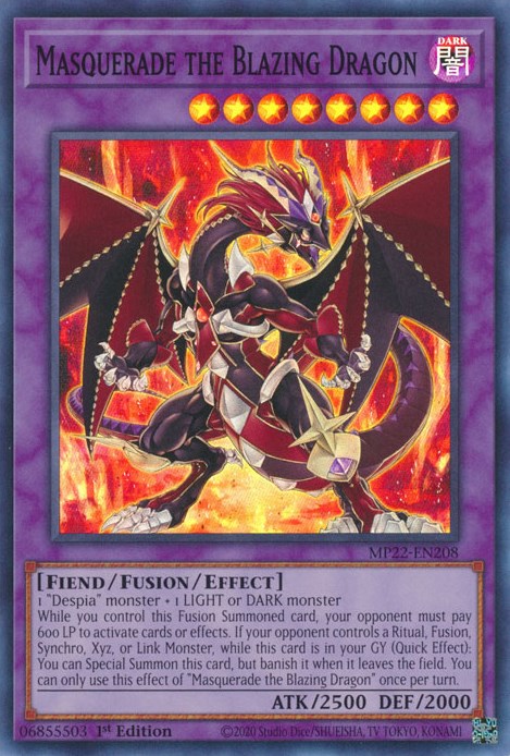 Masquerade the Blazing Dragon [MP22-EN208] Super Rare | Fandemonia Ltd