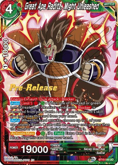 Great Ape Raditz, Might Unleashed (BT15-145) [Saiyan Showdown Prerelease Promos] | Fandemonia Ltd