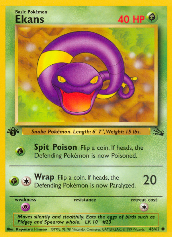 Ekans (46/62) [Fossil 1st Edition] | Fandemonia Ltd