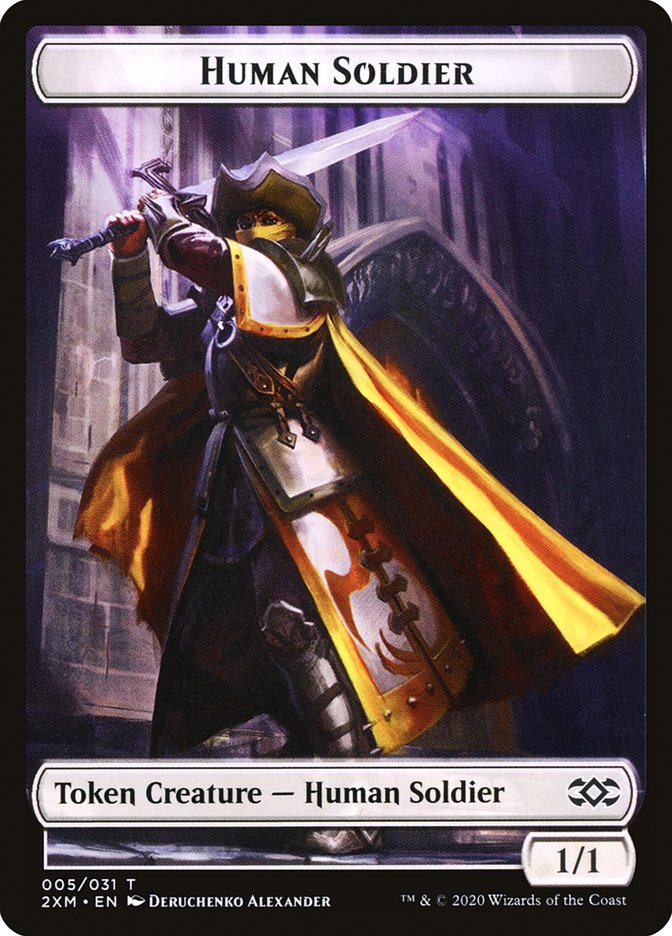 Human Soldier Token [Double Masters] | Fandemonia Ltd