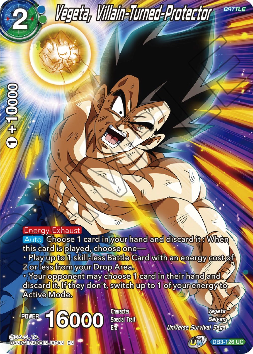 Vegeta, Villain-Turned-Protector (DB3-126) [Theme Selection: History of Vegeta] | Fandemonia Ltd