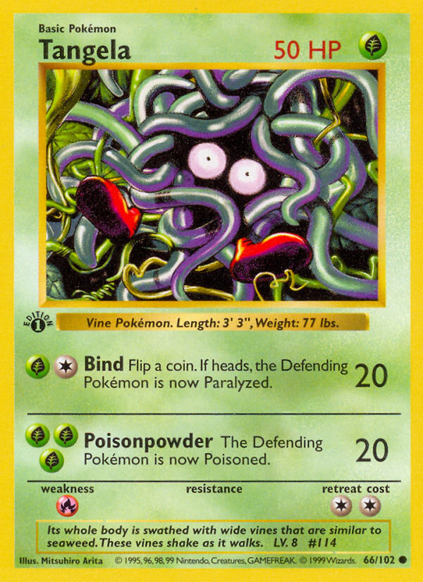 Tangela (66/102) (Shadowless) [Base Set 1st Edition] | Fandemonia Ltd