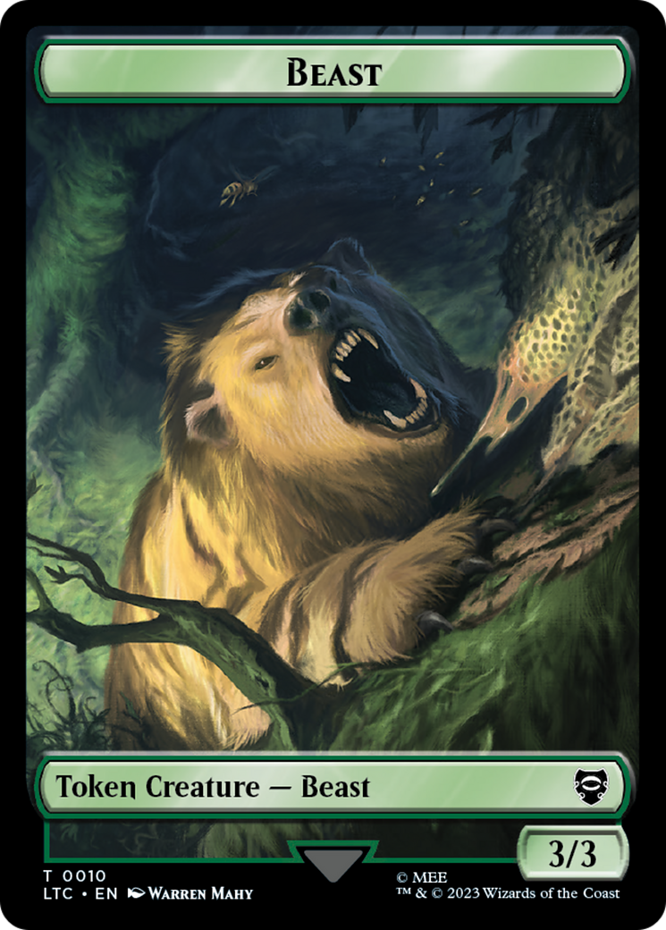 Beast // Treefolk Double Sided Token [The Lord of the Rings: Tales of Middle-Earth Commander Tokens] | Fandemonia Ltd