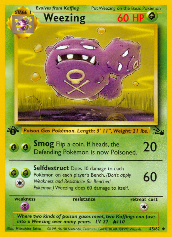 Weezing (45/62) [Fossil 1st Edition] | Fandemonia Ltd