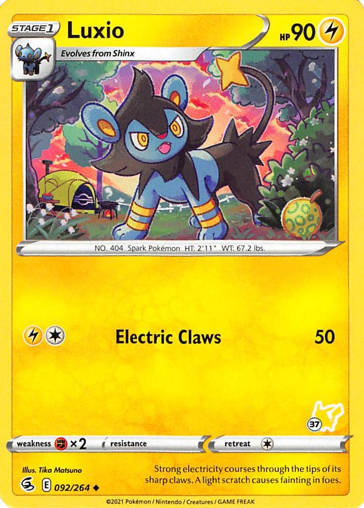 Luxio (092/264) (Pikachu Stamp #37) [Battle Academy 2022] | Fandemonia Ltd