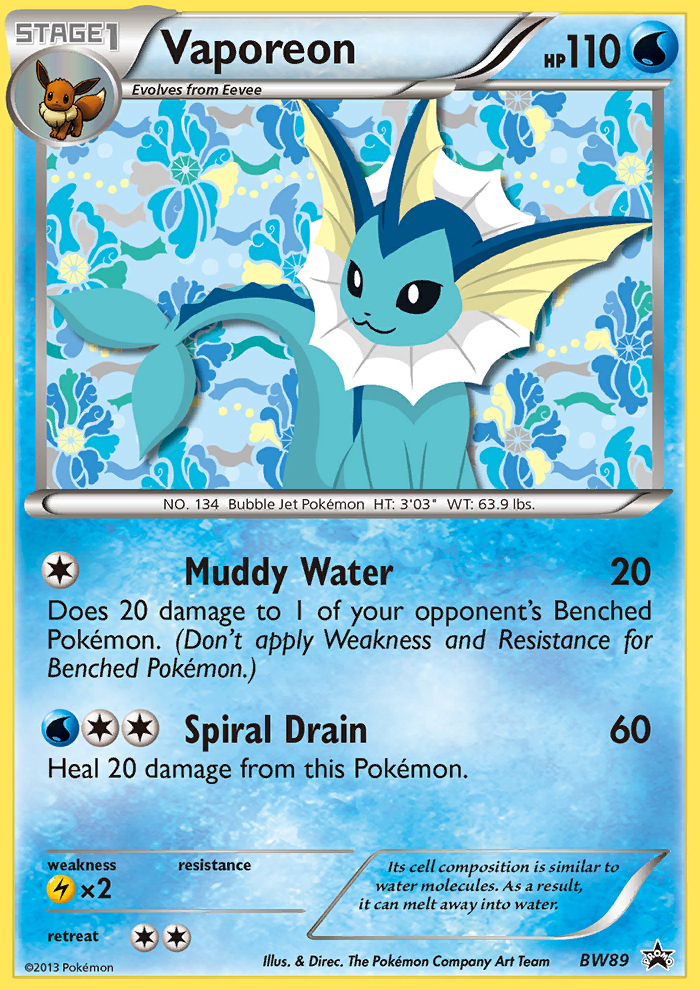 Vaporeon (BW89) [Black & White: Black Star Promos] | Fandemonia Ltd