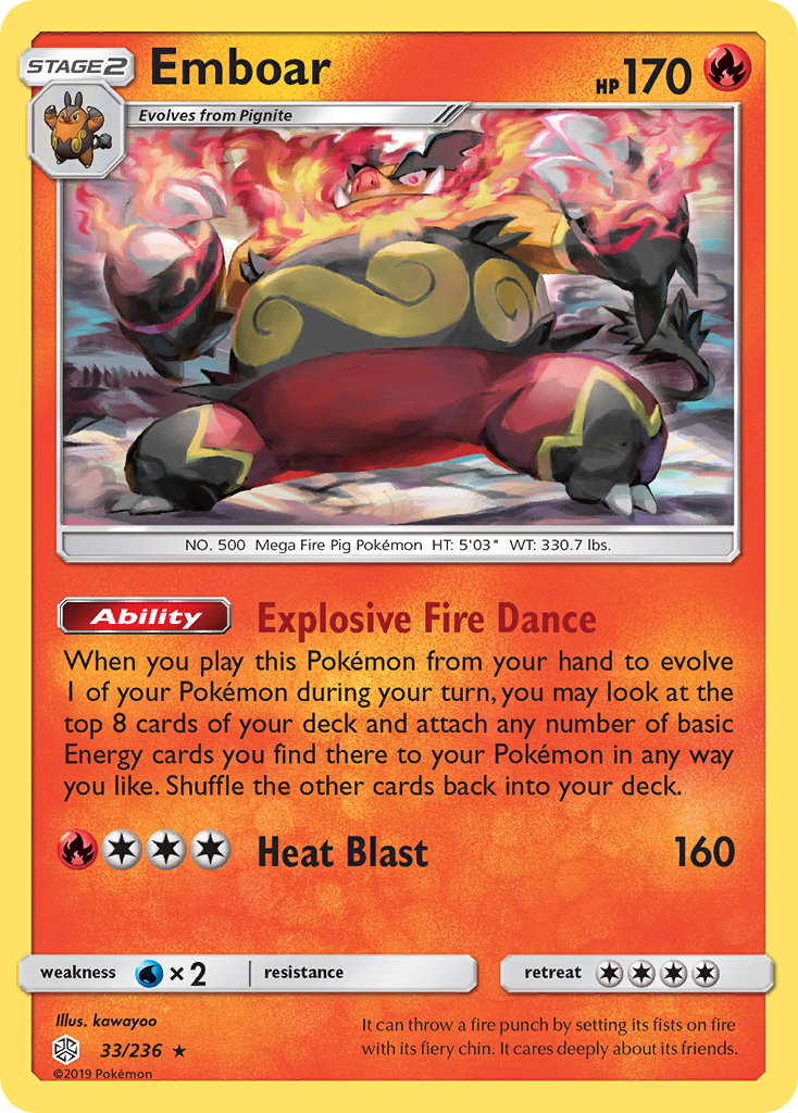 Emboar (33/236) [Sun & Moon: Cosmic Eclipse] | Fandemonia Ltd