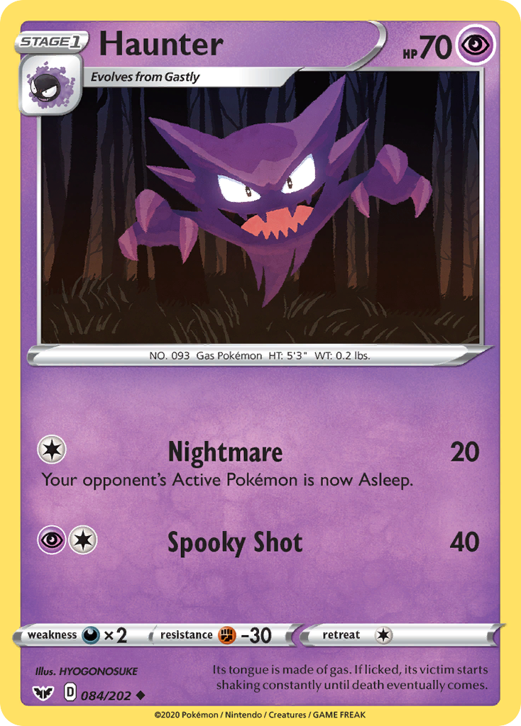 Haunter (084/202) [Sword & Shield: Base Set] | Fandemonia Ltd