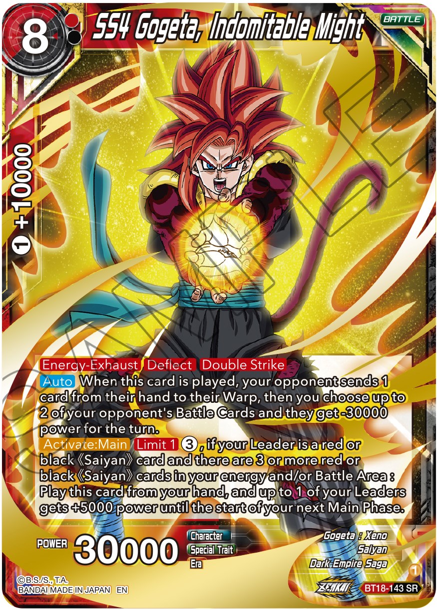 SS4 Gogeta, Indomitable Might (BT18-143) [Dawn of the Z-Legends] | Fandemonia Ltd